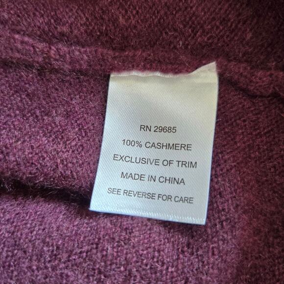 Pendleton Plus Cashmere Cardigan Tie Waist Open Sangria Purple Women 1X - Picture 10 of 13